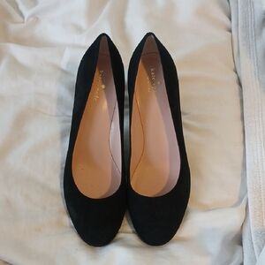kate spade Black Suede Classic Round-Toe Heels. No Box